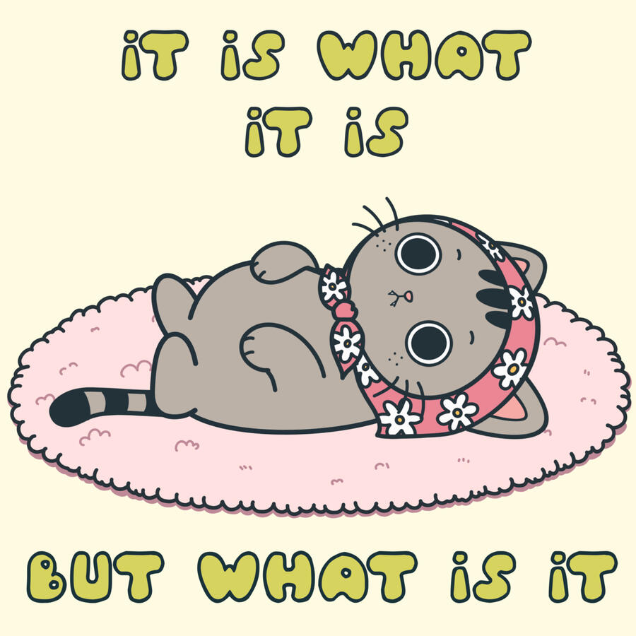 IT IS WHAT IT IS Acceptance, resignation, and absolutely no further questions.